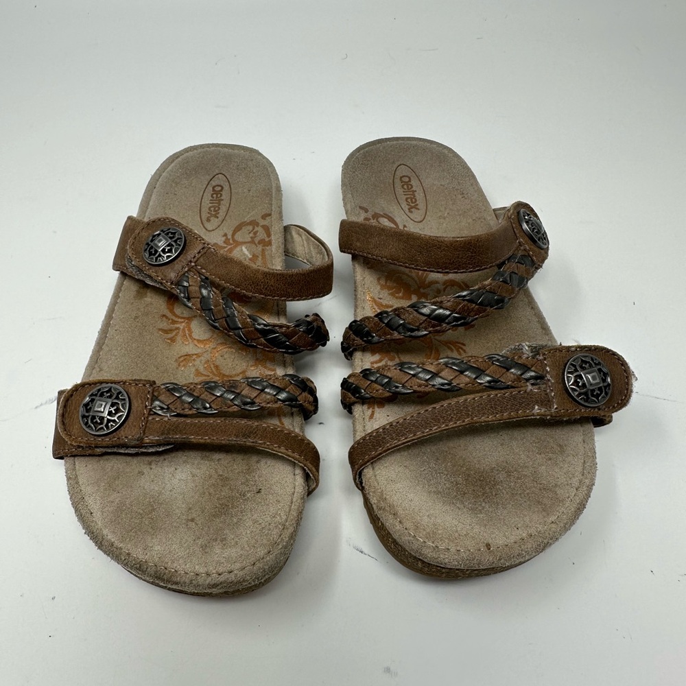 Aetrex Janey Braided Slid Sandals Women's Sz 6 - Picture 10 of 15